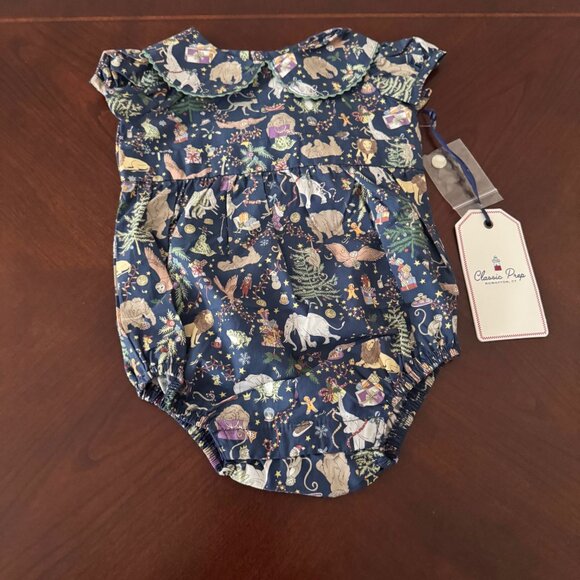 New Classic Prep Infant Girls Blue Juniper Bubble Liberty Christmas Size 0-3 mos - Picture 1 of 14